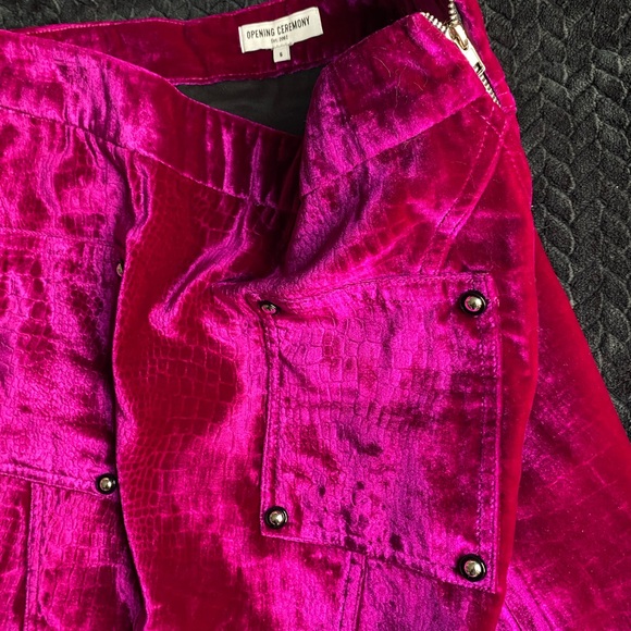 Opening Ceremony Velvet Fuchsia Skirt - Picture 5 of 5